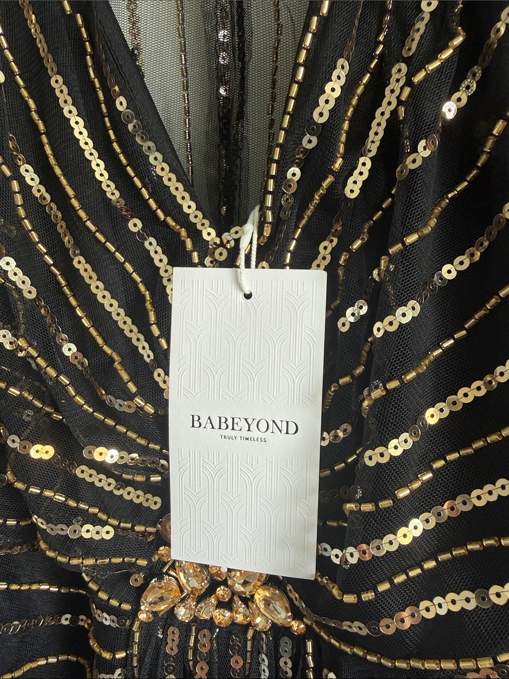 Babeyond Dress Maxi Zouzou Crystal Encrusted Evening Gown - Picture 6 of 11